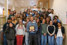  group photo of Mr. Sibley with his journalism students